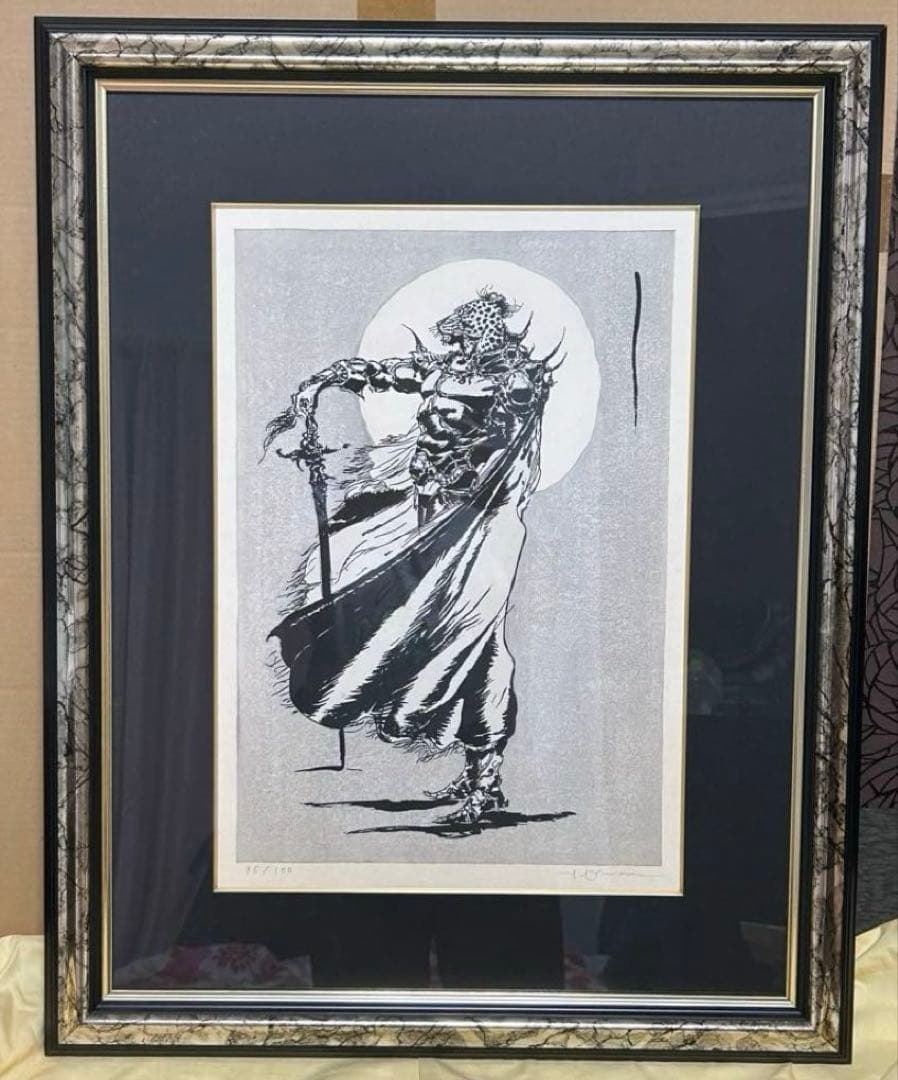 天野喜孝「孤軍」木版画 アールビバン 超レア グインサーガ 限定本人直筆サイン 天野喜孝「孤軍」木版画 アールビバン 超レア グインサーガ 限定本人