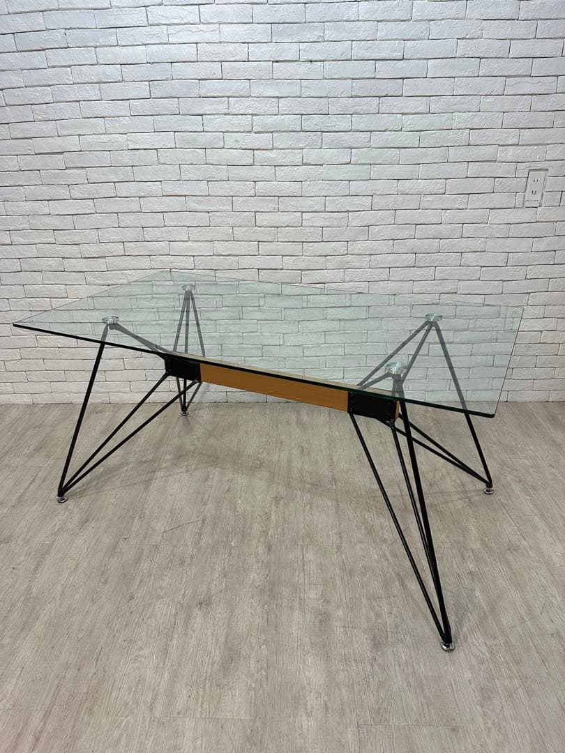 【東京都23区配送無料】デザイナーズ　ガラス　ダイニングテーブル　リビング　格安