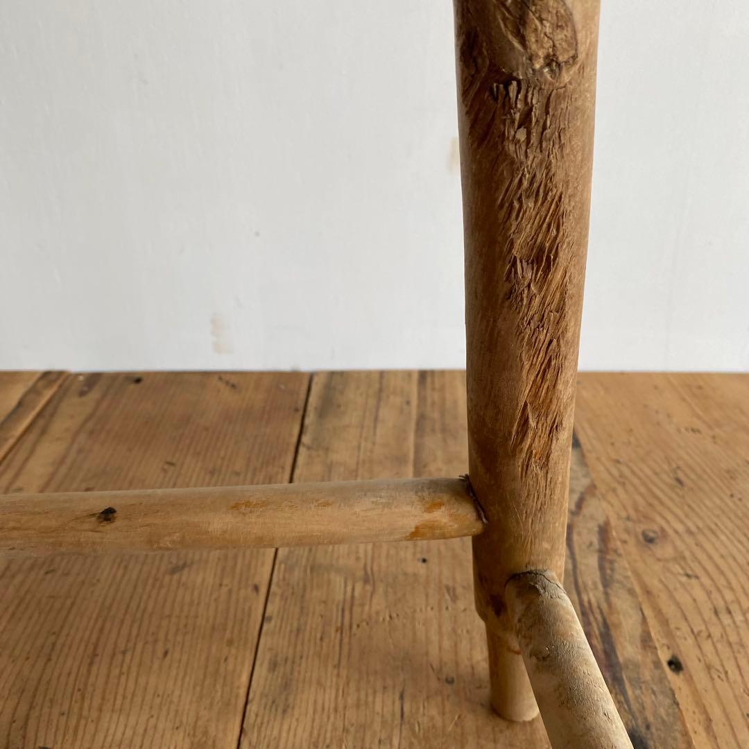 アンティーク スツール 椅子 無垢材 無塗装 シャビー z844