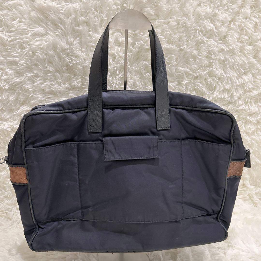 PRADA プラダ ナイロン ビジネスバッグ ブリーフケース ネイビー 三角ロゴ