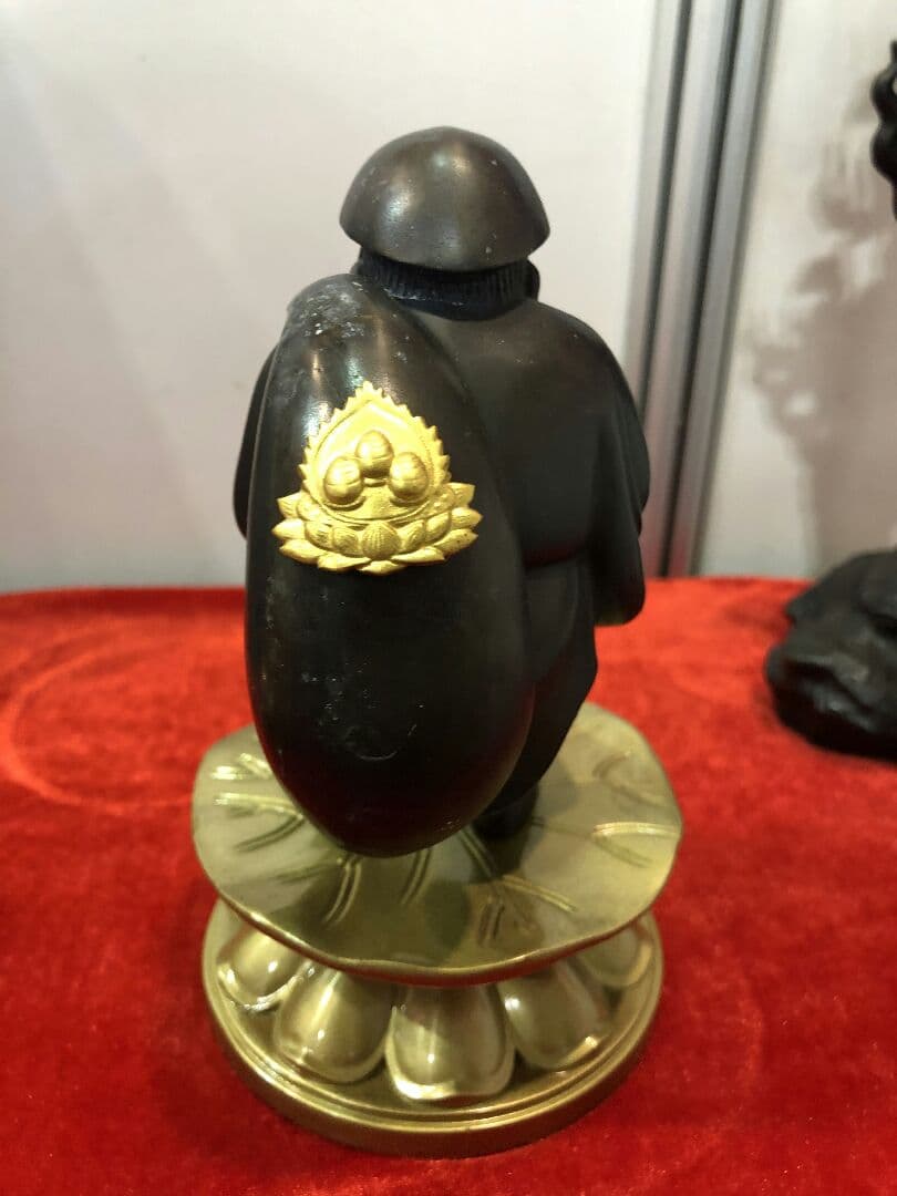 修縁堂】高級 仏像 七福神 大黒天立像 銅製品 仏教工芸品 彫刻 18cm 美術