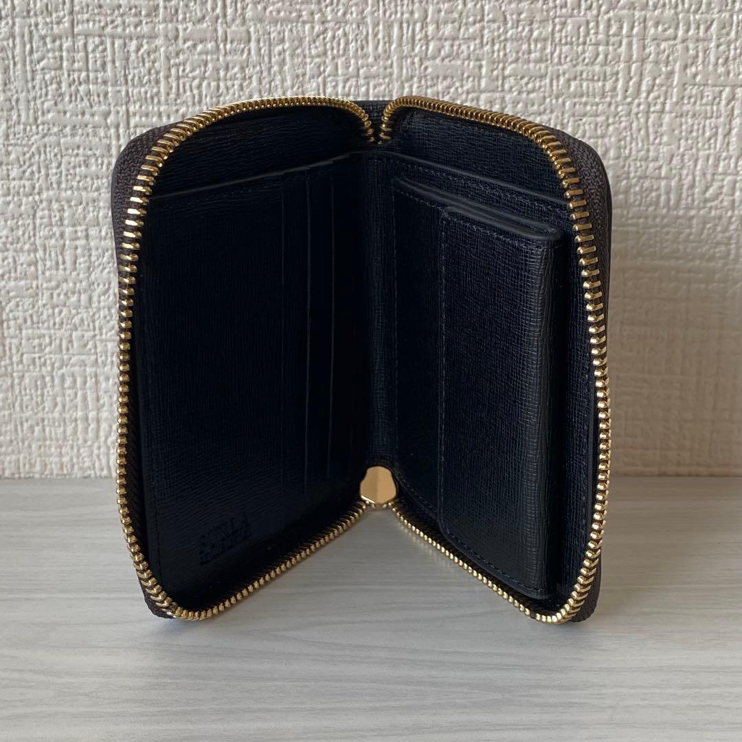 新品 FURLA フルラ 花柄 二つ折り ウォレット 財布 袋 箱付き ブラック