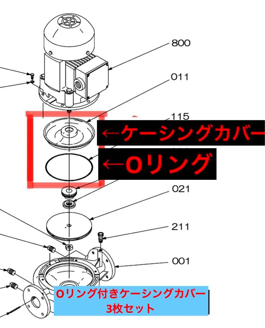 ケーシングカバー(Oリング付き)エバララインポンプ用 荏原製作所