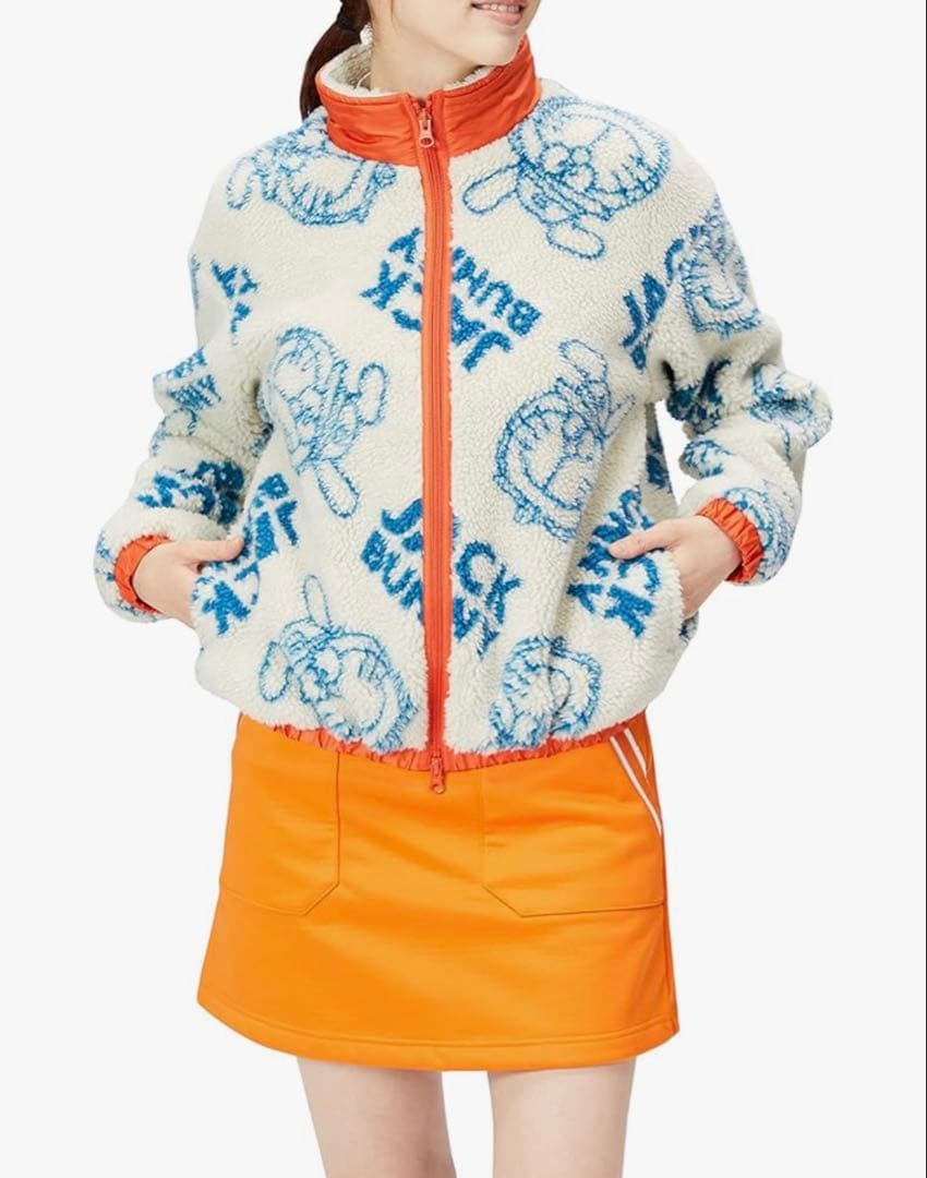 ジャックバニー ドラえもん ジャガード ボア フルジップ フリース スウェット