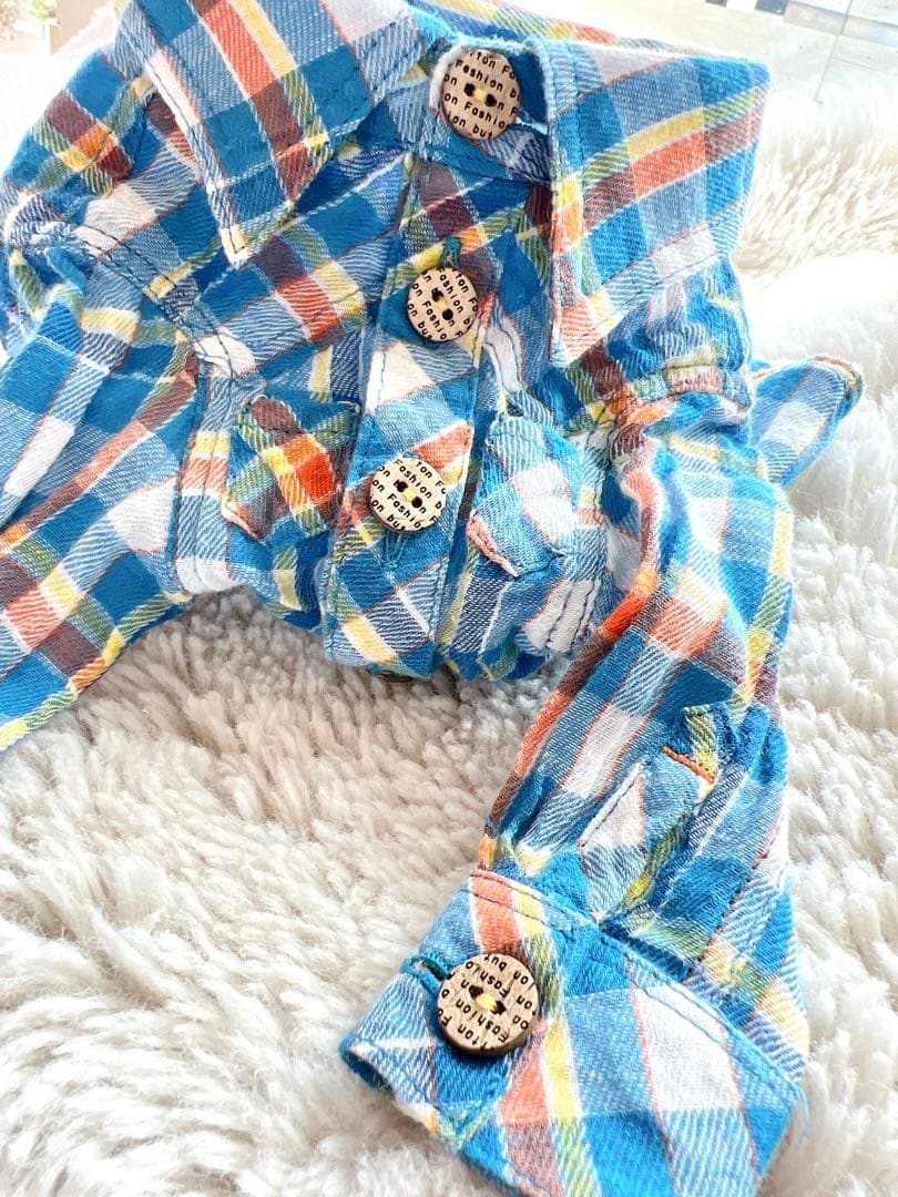 NICE WEATHER＞ブルーギンガムチェックシャツ 希少❣️めちゃかわ