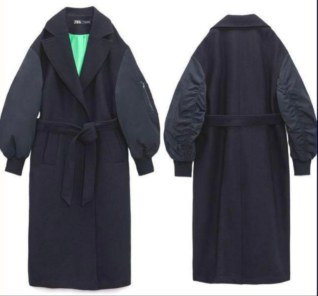 ZARA マッチングボンバーロングコート S - メルカリ