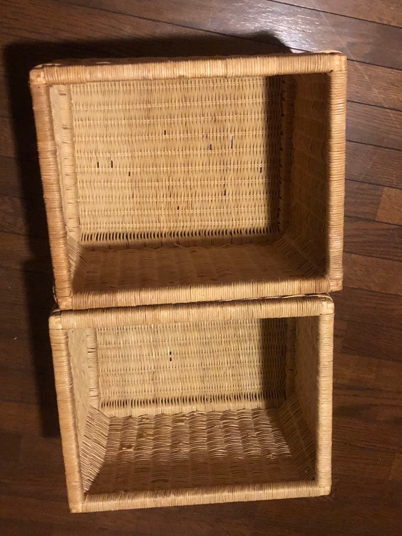 希少♦️ラタン×ホワイトウッド♦️大きめ お洒落収納チェスト