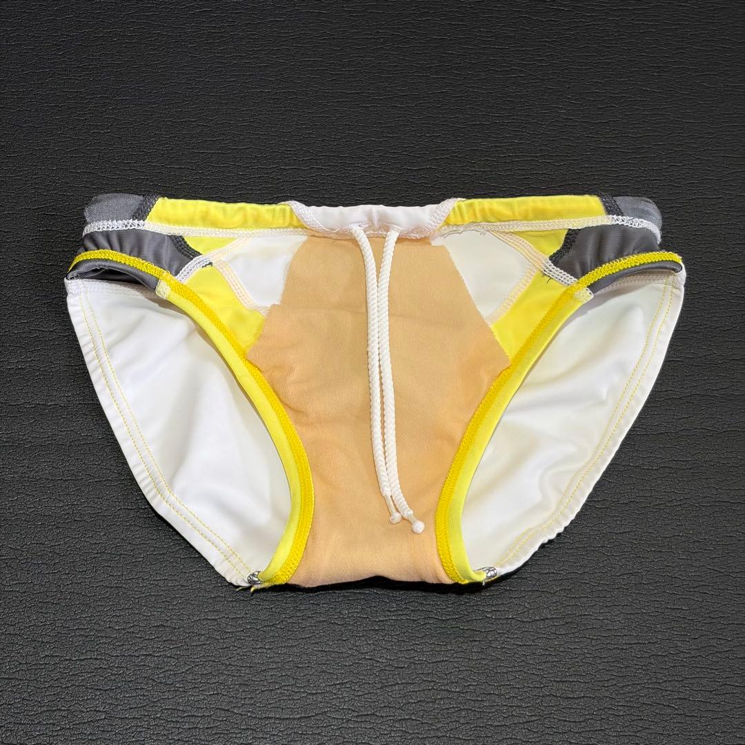 speedo 競泳水着 ホワイト/イエロー/グレー 140サイズ