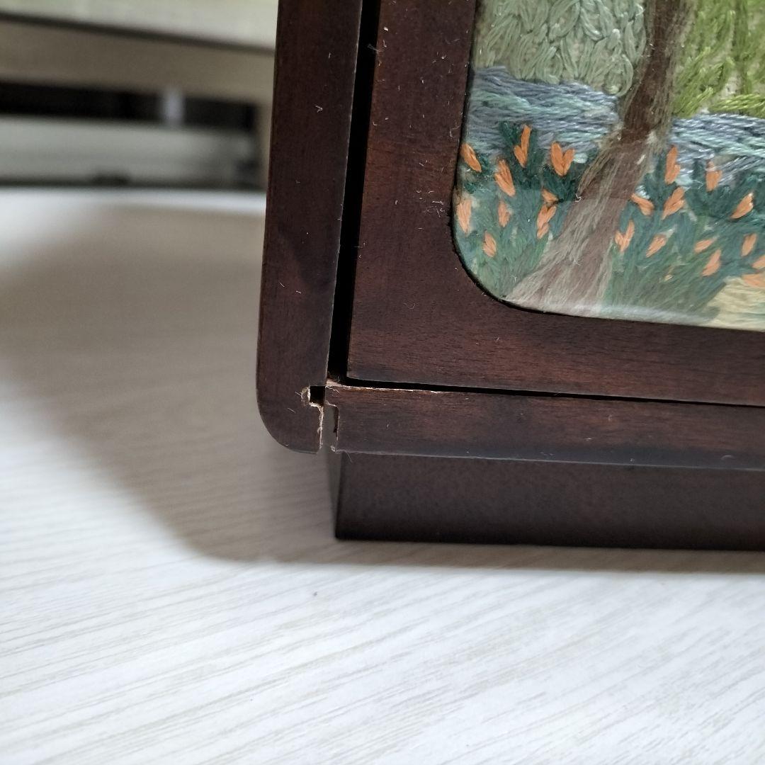 刺繍 木製チェスト 収納ケース 3段