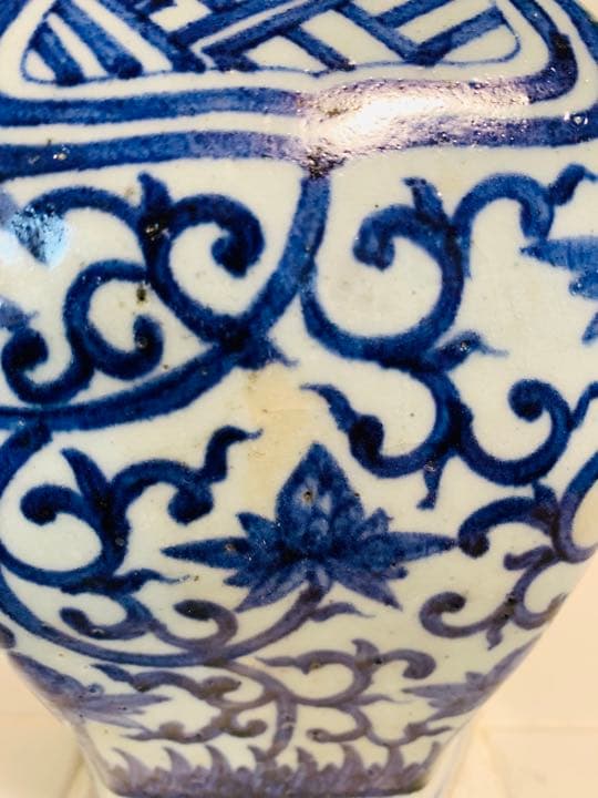 中国明時代六面染付(青花)壺