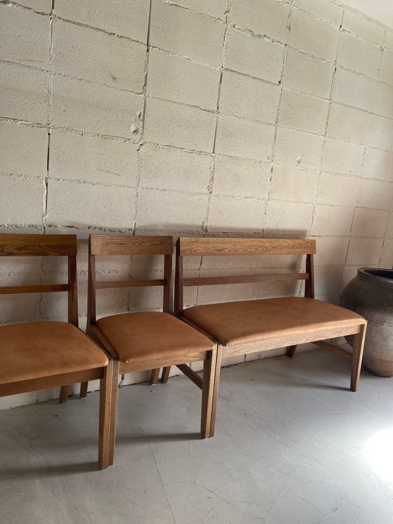 美品　unico ADDAYウニコ アディ　ダイニングテーブル　4点セット　本革