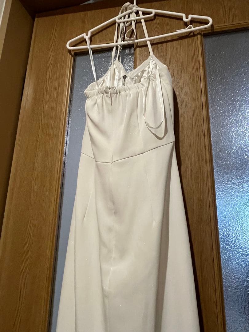 美品ラメ/ フリル/ スリット/ キャミ/ ロングドレス/ キャバドレス