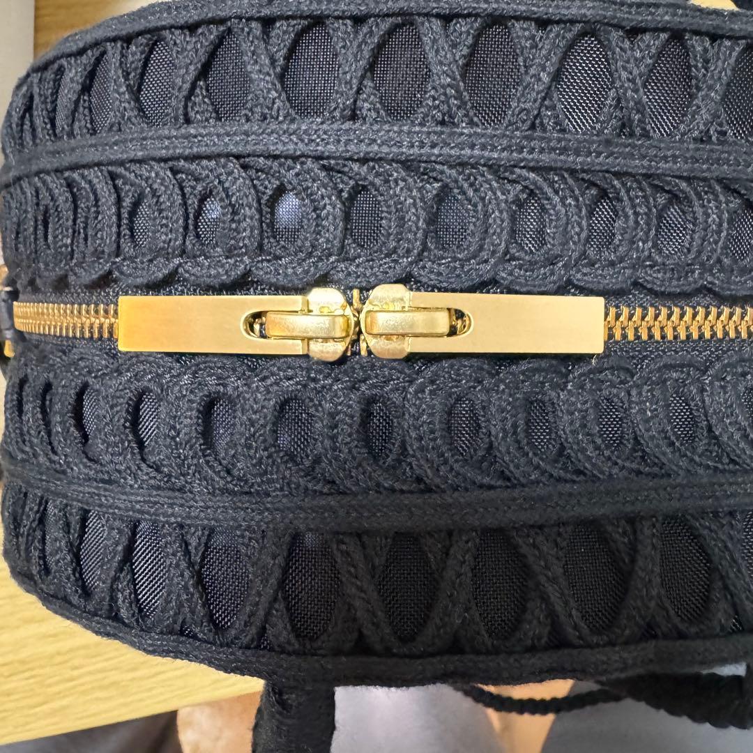 マメクロゴウチ mame kurogouchi コード刺繍バッグ 黒　black