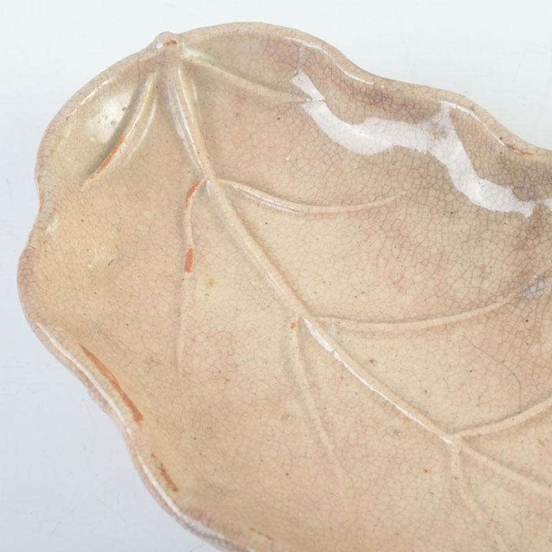 萩焼 十一代 坂高麗左衛門（韓峯）作 葉形 銘々皿 五