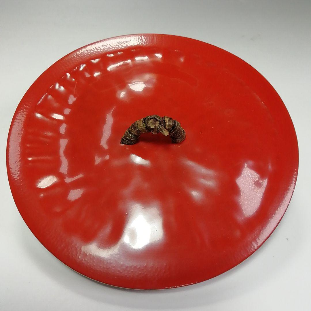 S410 水指 『太鼓胴 朱竹水指』『塗師 助田宗明作』 共箱 茶道具