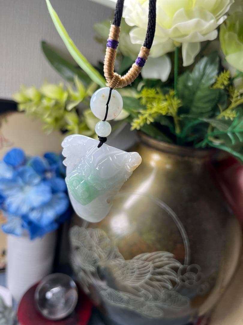 新入荷‼️御守り❣️天然A貨翡翠 希少の3色翡翠、開運