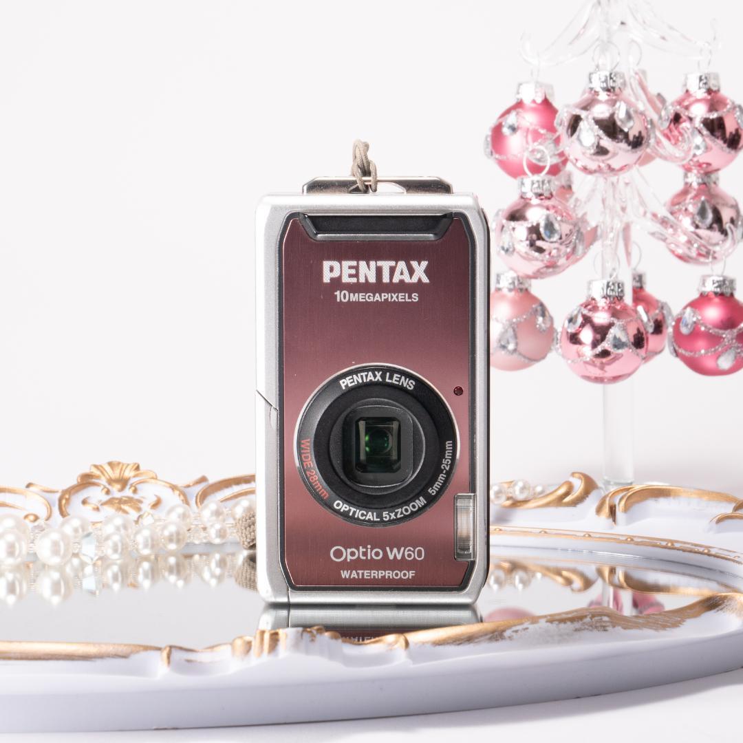 防水カメラ】 PENTAX optio W60 ピンク オールドコンデジ
