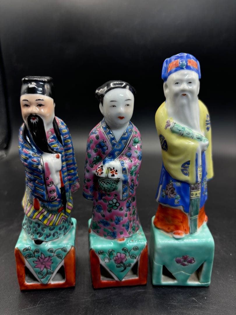 中国美術 古玩 色絵陶人形 陶器人形 高さ約17cm 置物 オブジェ 古董品 中国美術 古玩 色絵陶人形 陶器人形 高さ約17cm 置物 オブジェ 古董品