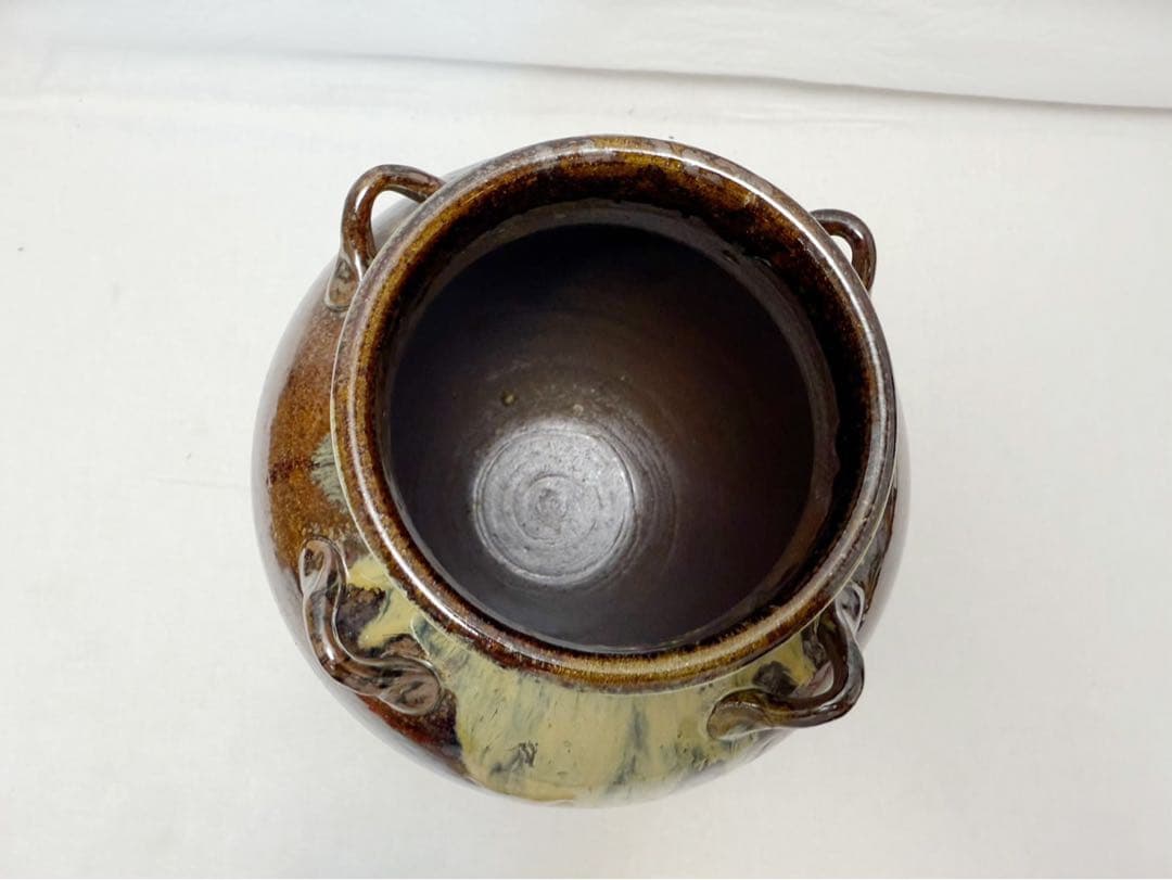 未使用 茶道具 八仙作 高取焼飾壺 飾網紐付 陶印 口切