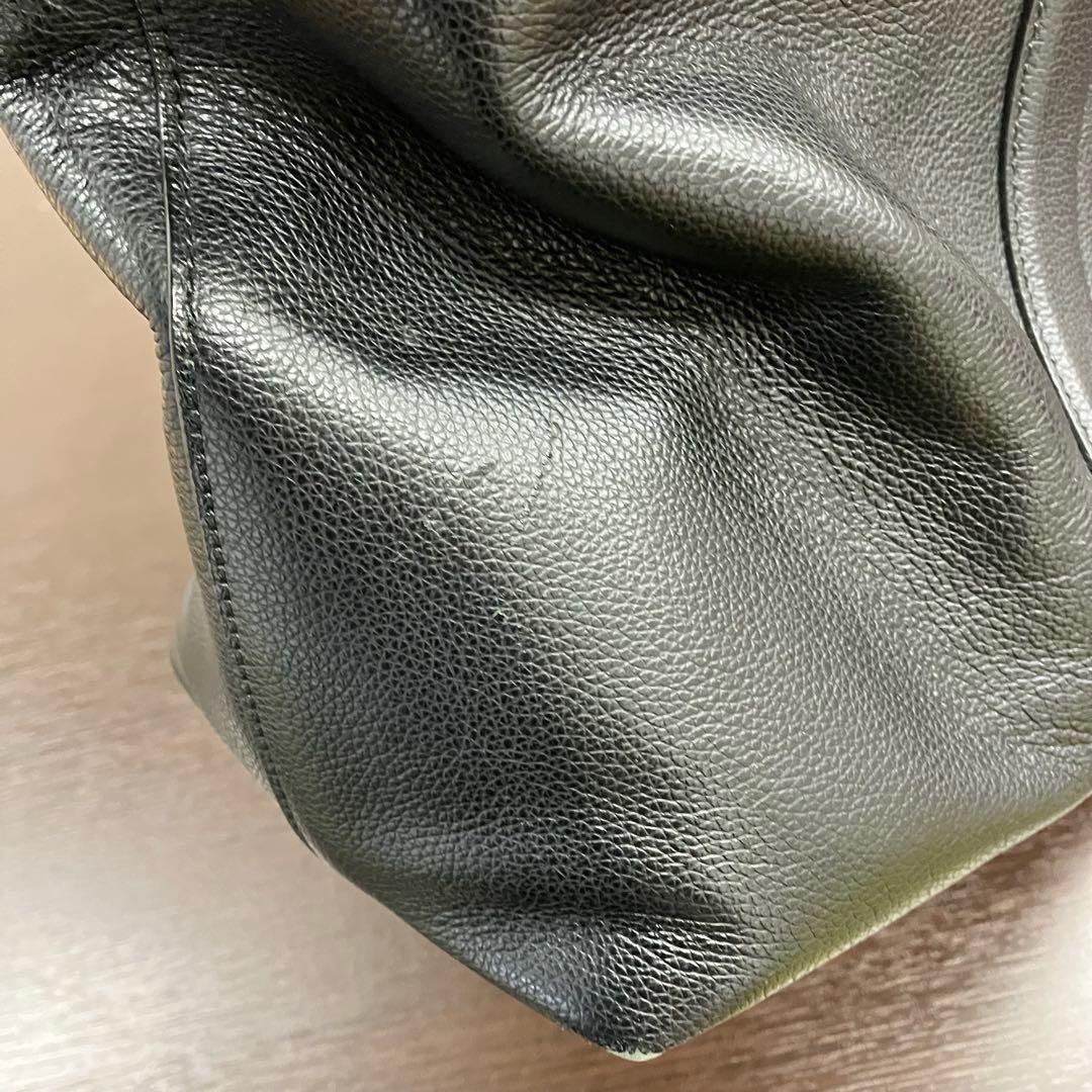 COACH ブラック レザー トートバッグ