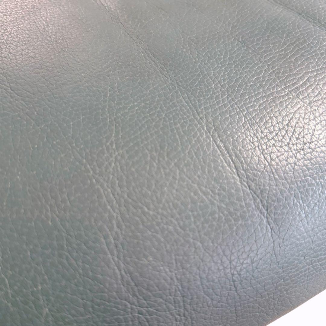 HR667 【総革】カリモク　karimoku 緑　グリーン レザー　木製