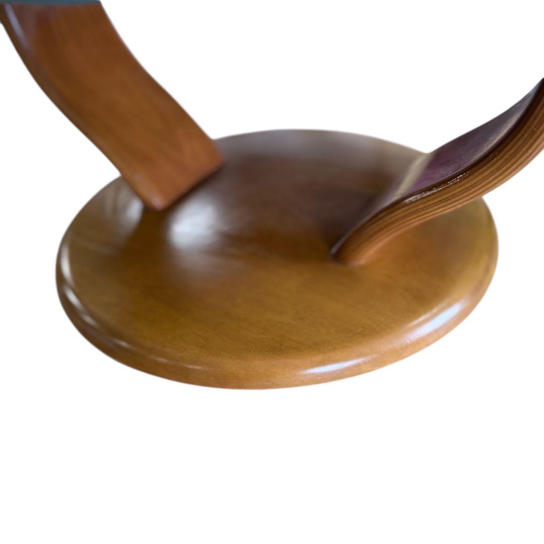 HR667 【総革】カリモク　karimoku 緑　グリーン レザー　木製