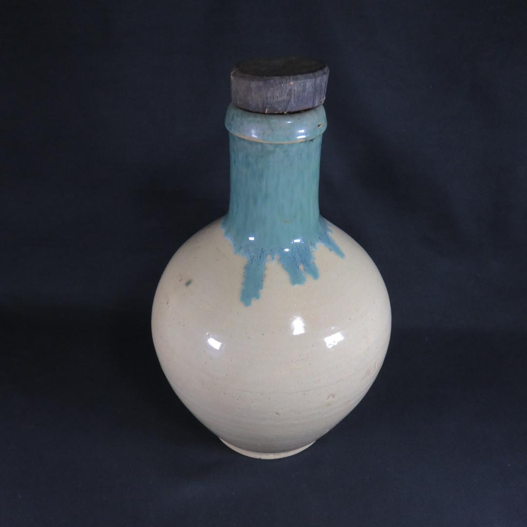 壺 笠間 民藝 大壺 木栓 時代物 窯傷 高さ39センチ 131010_444182669473391216434_9