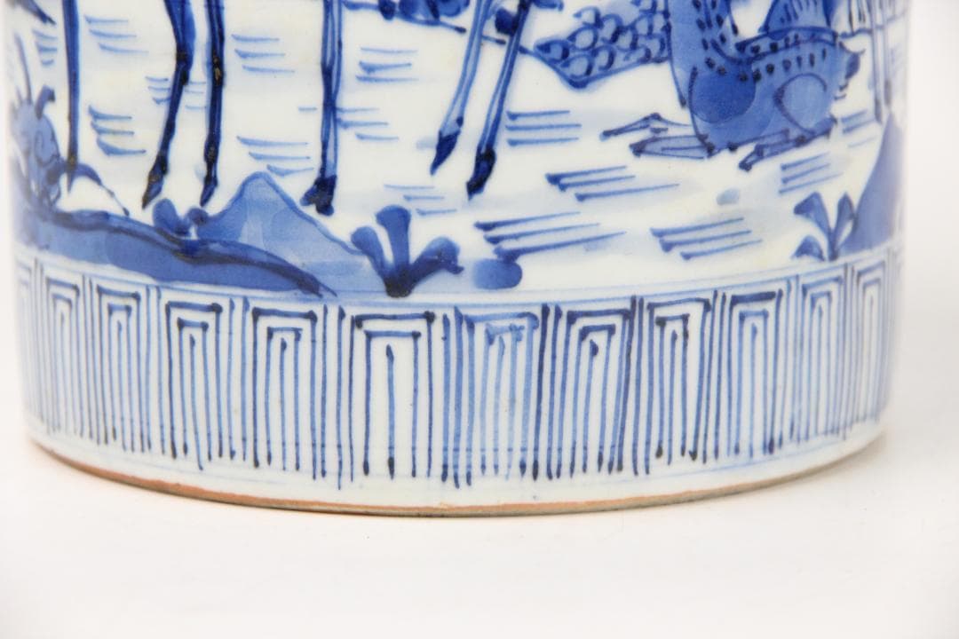 中国美術中国古玩古玩 鹿図筆筒水指蓋付 EM3-23