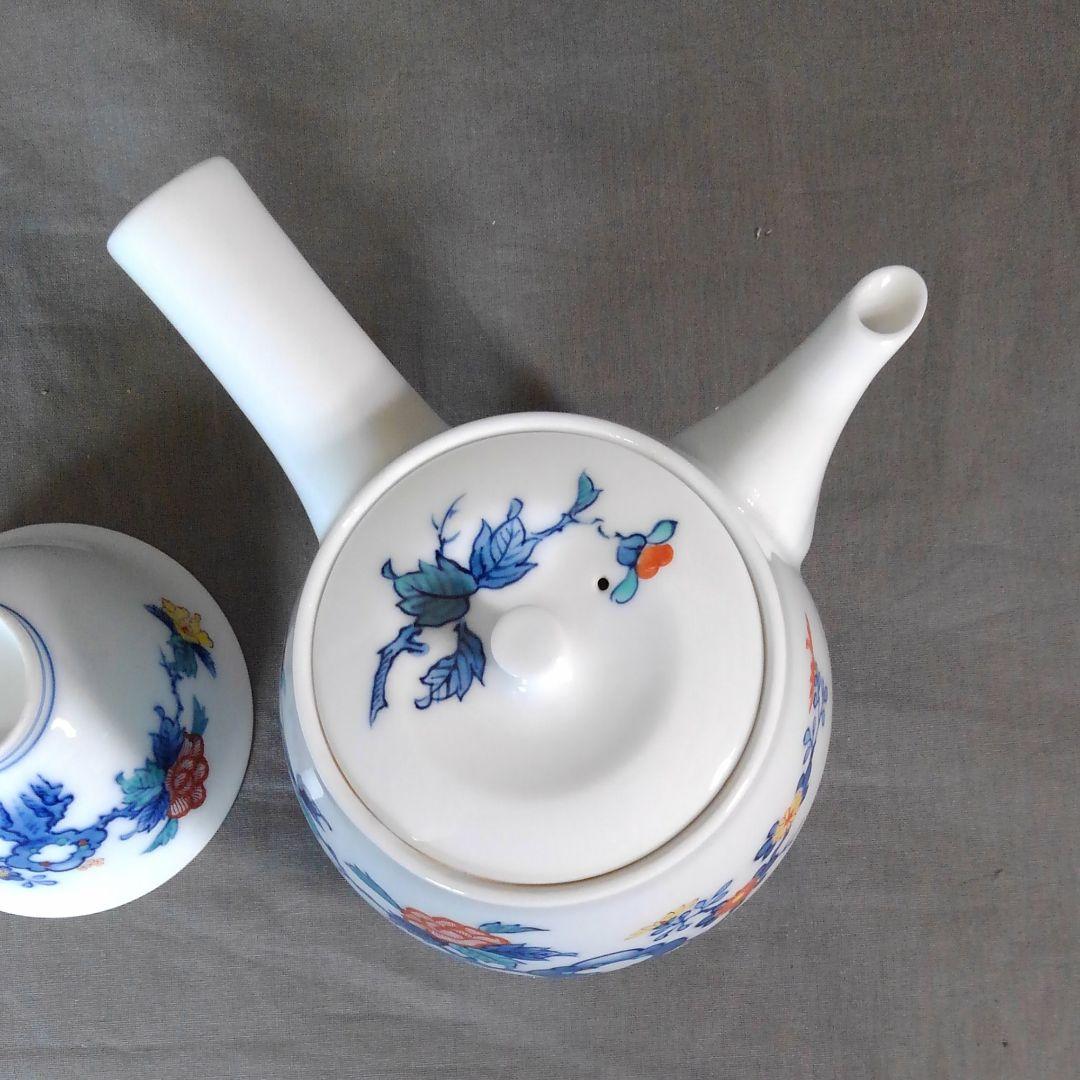 有田、仁和窯 染錦岩牡丹茶器揃い