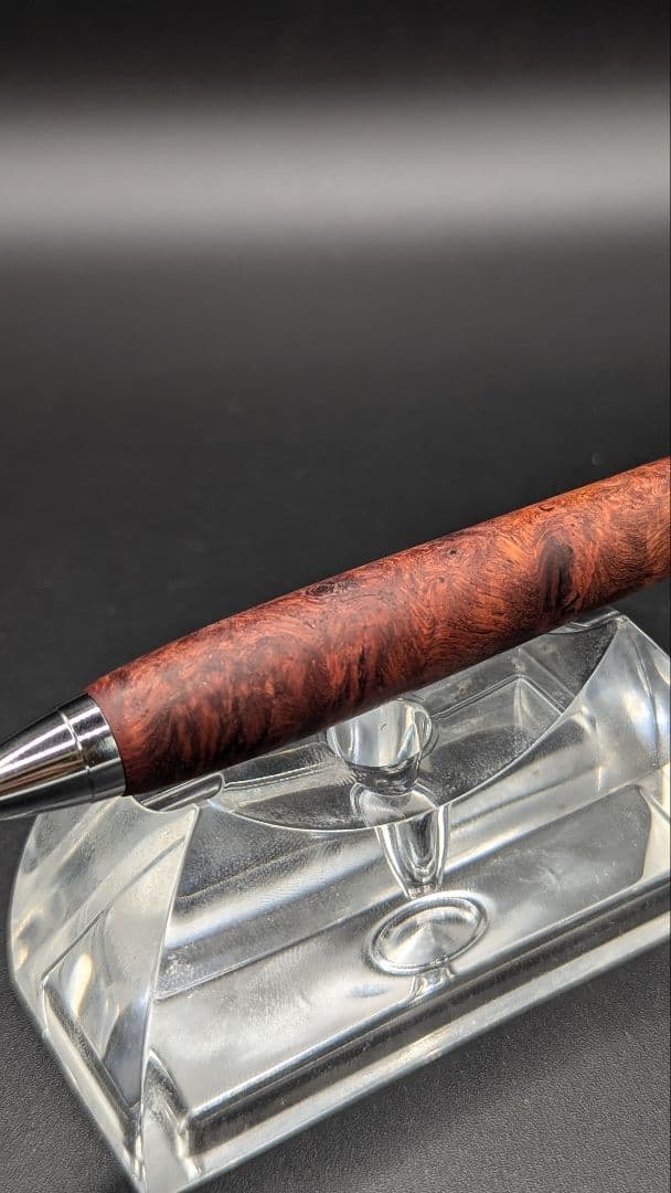 349ペン工房翌檜 本花梨 瘤杢 木軸シャーペン ボールペン サポニンあり