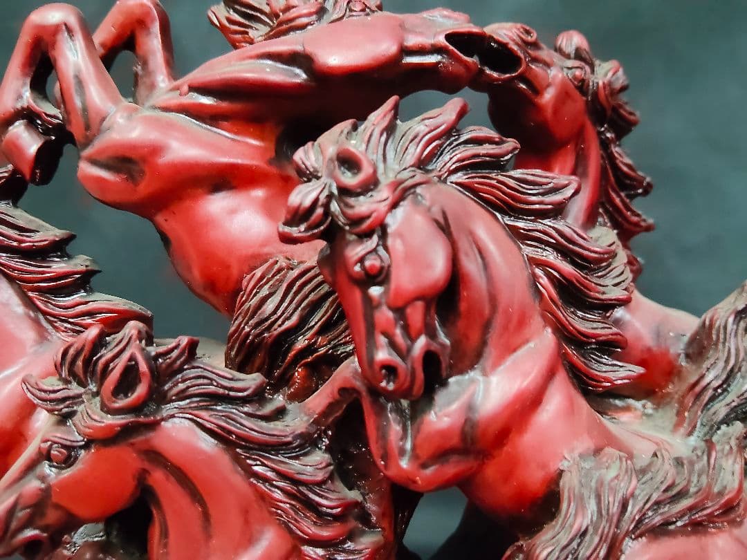 重さ6.4kg】馬 置物 八馬 疾走馬 金属製 縁起物 オブジェ