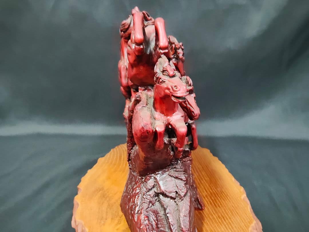 重さ6.4kg】馬 置物 八馬 疾走馬 金属製 縁起物 オブジェ