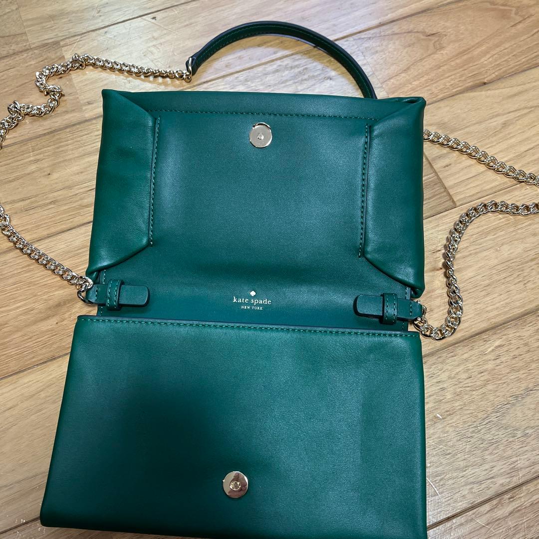 kate spade リボンデザイン ショルダーバッグ 緑
