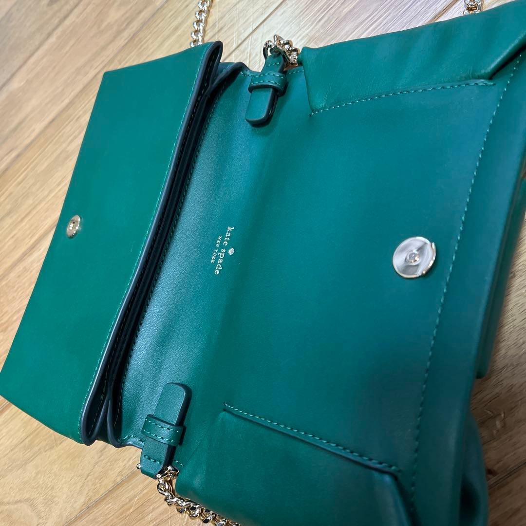 kate spade リボンデザイン ショルダーバッグ 緑