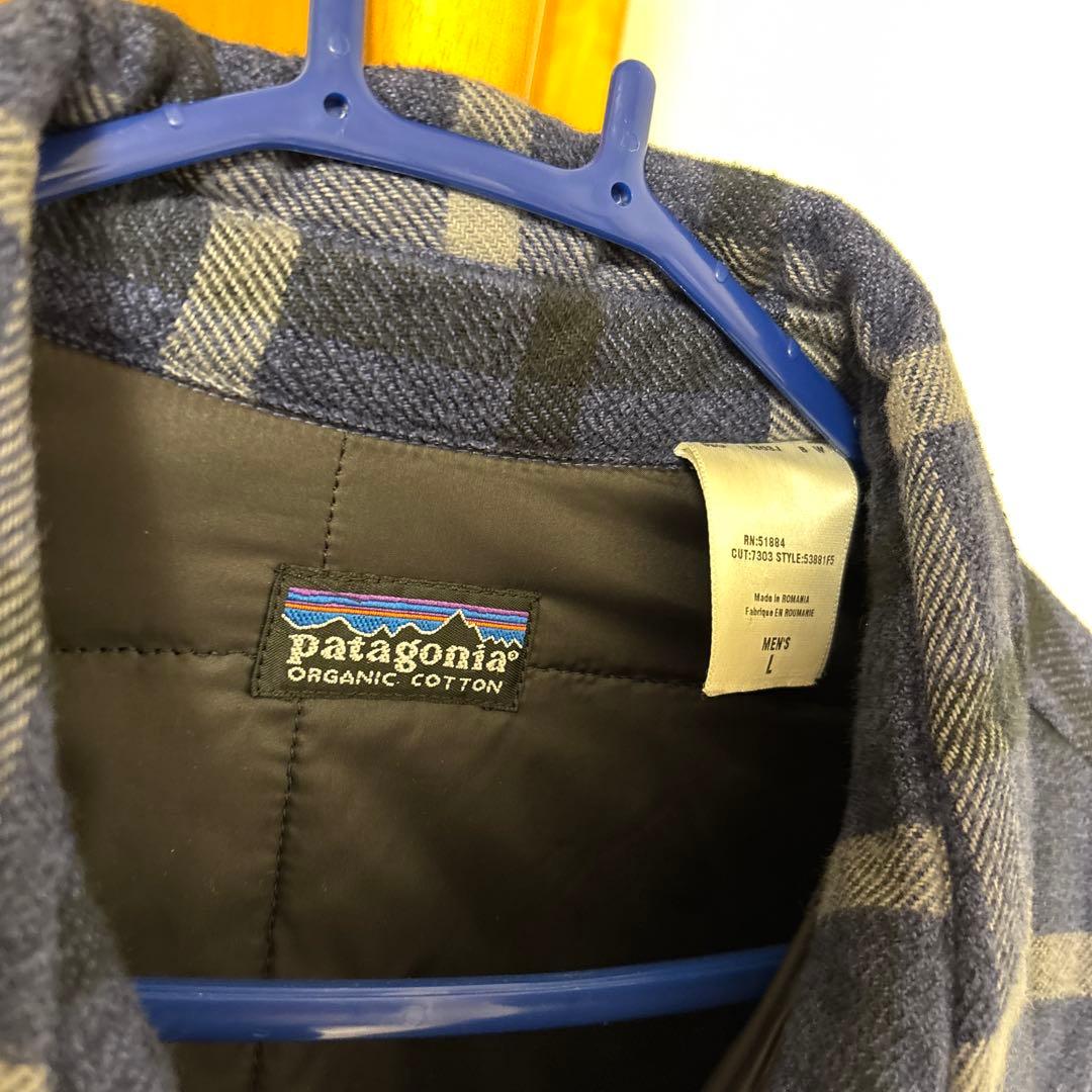 Patagonia ネイビー グレー チェックジャケット Lサイズ メンズ - メルカリ
