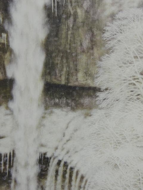 岩橋 英遠、風雪の名瀑・雪(華厳）、大判、額装用・画版、日本製・新品額 額装付