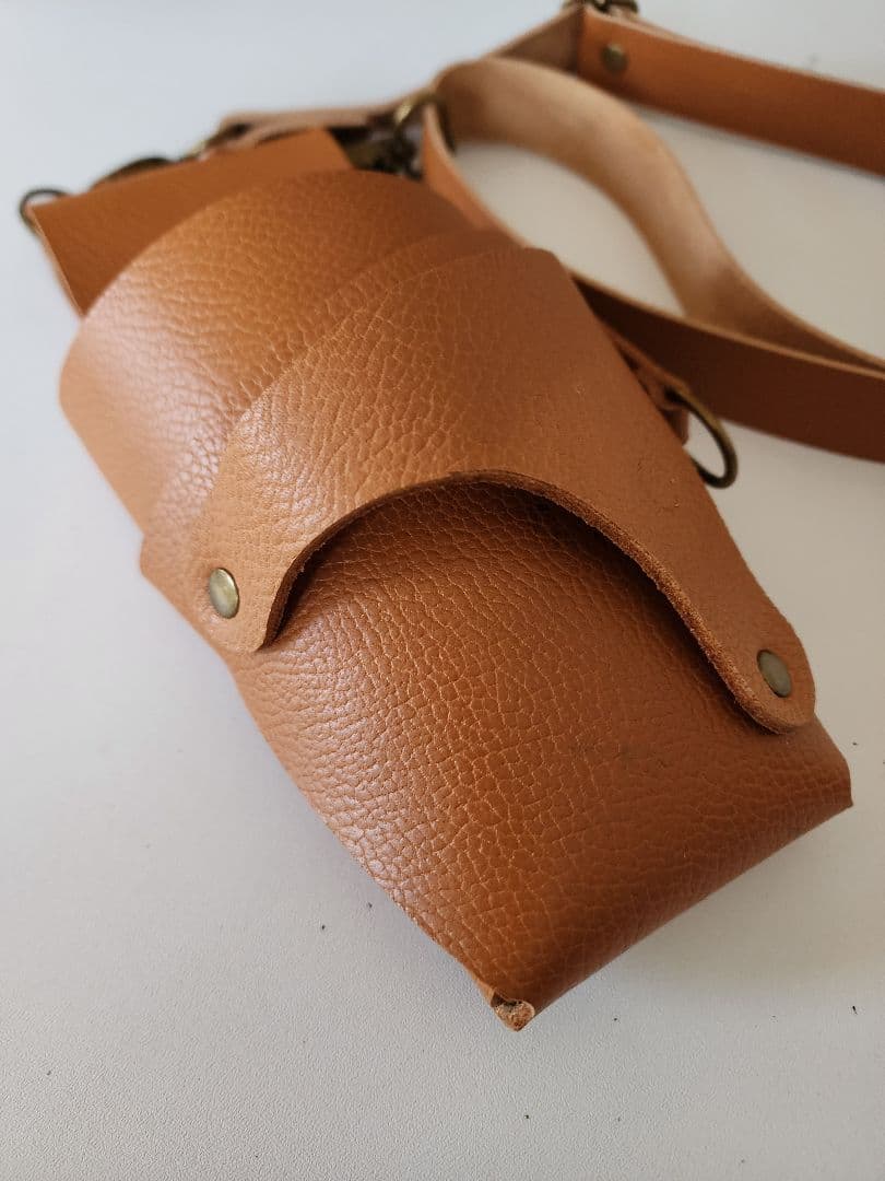シザーケース 本革 4丁 キャメル