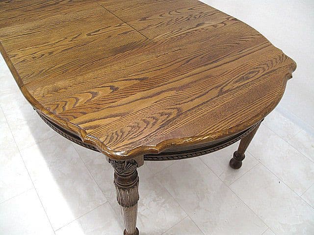 美品　シンリー 英国クラシック　オーク無垢材エクステンションダイニングテーブル