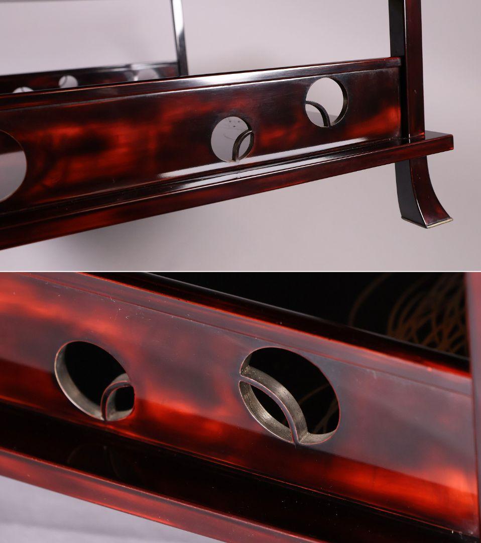 前端雅峯 二段卓 冠卓 曙塗 つぼつぼ透かし 月と草