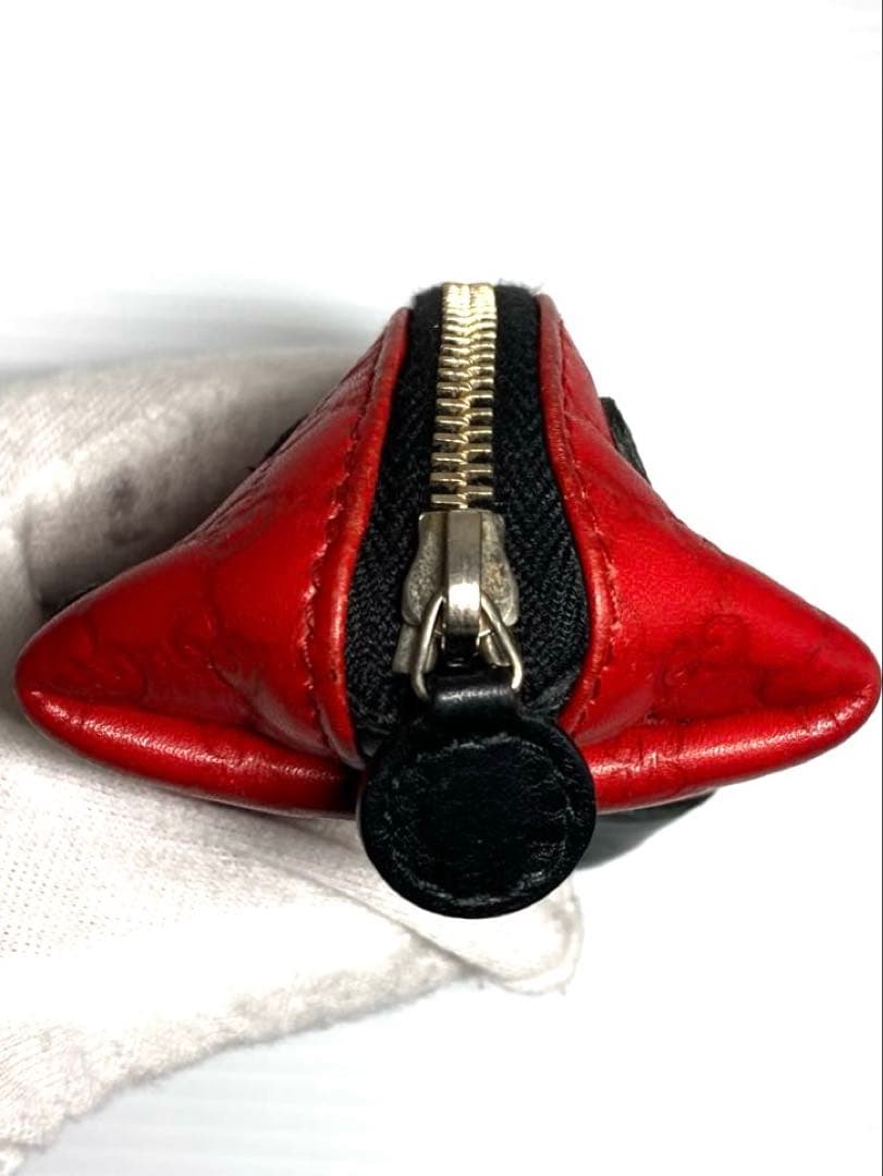 良品　 グッチ　グッチシマ　レザー　てんとう虫　ケース　ミニポーチ