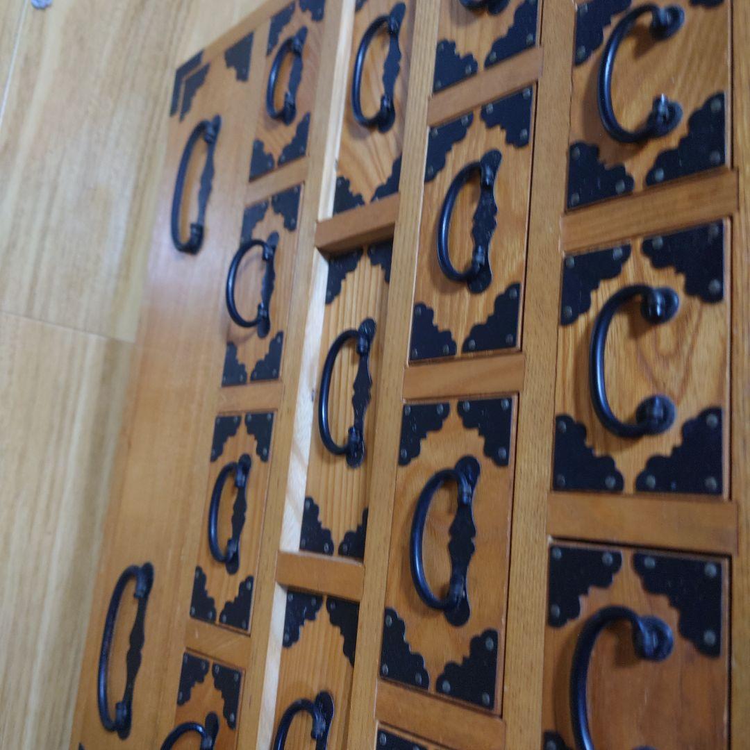 骨董品 薬箪笥 薬箱 小箪笥 5段小引き出し 17杯 昭和レトロ