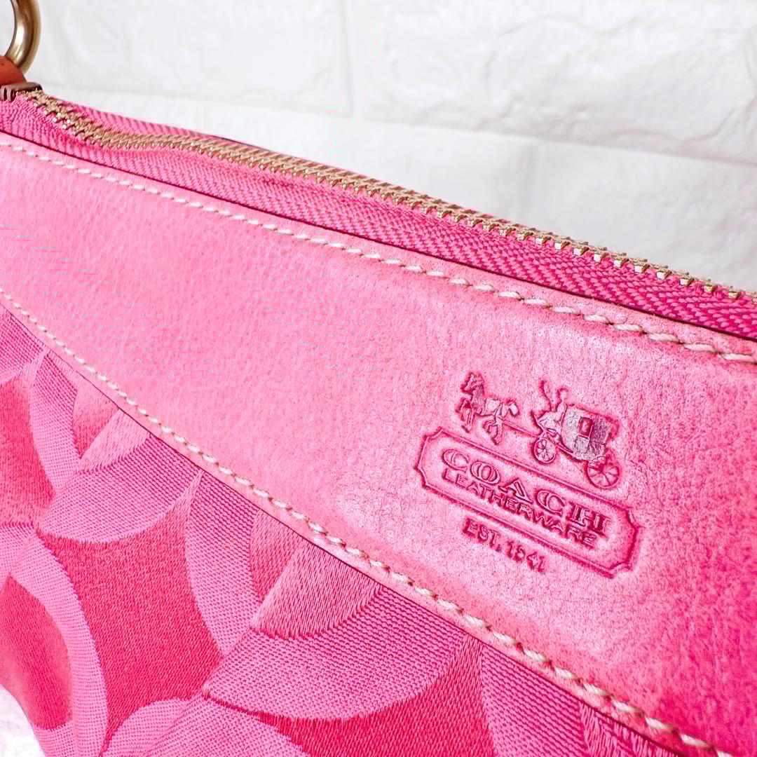 希少✨COACH コーチ オプアート シグネチャー ワンショルダー ハンドバッグ