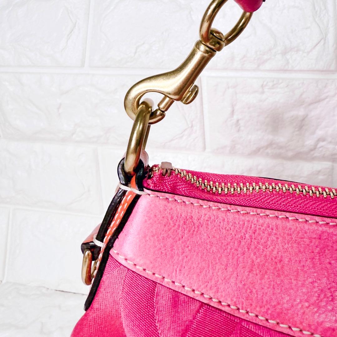 希少✨COACH コーチ オプアート シグネチャー ワンショルダー ハンドバッグ