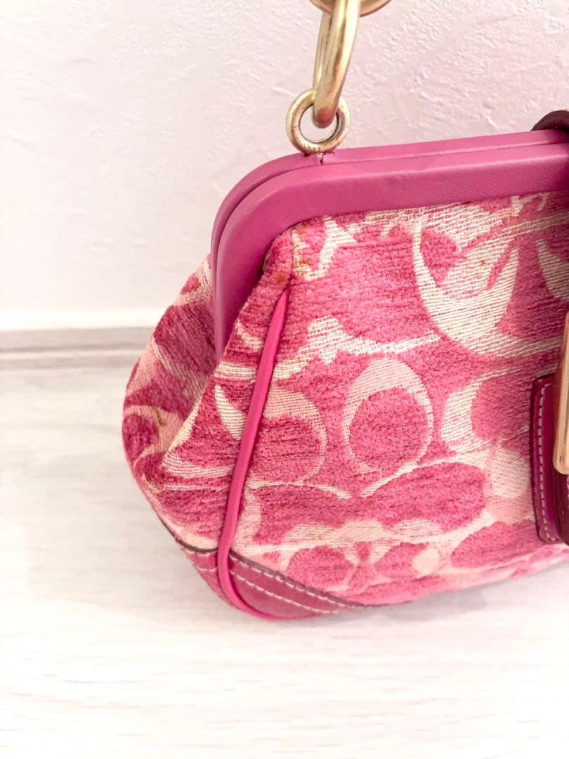 COACH バタフライ　蝶々　バッジ　チャーム　バッグ　ピンク