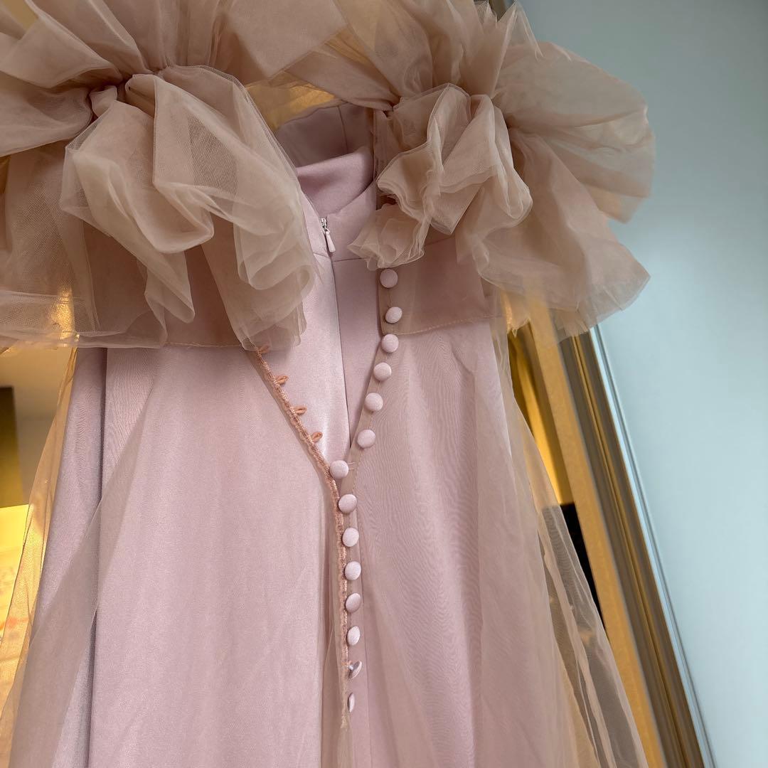 ドレスプロダクションW346　オーダーカラードレス　ピンクブラウン　ウェディング