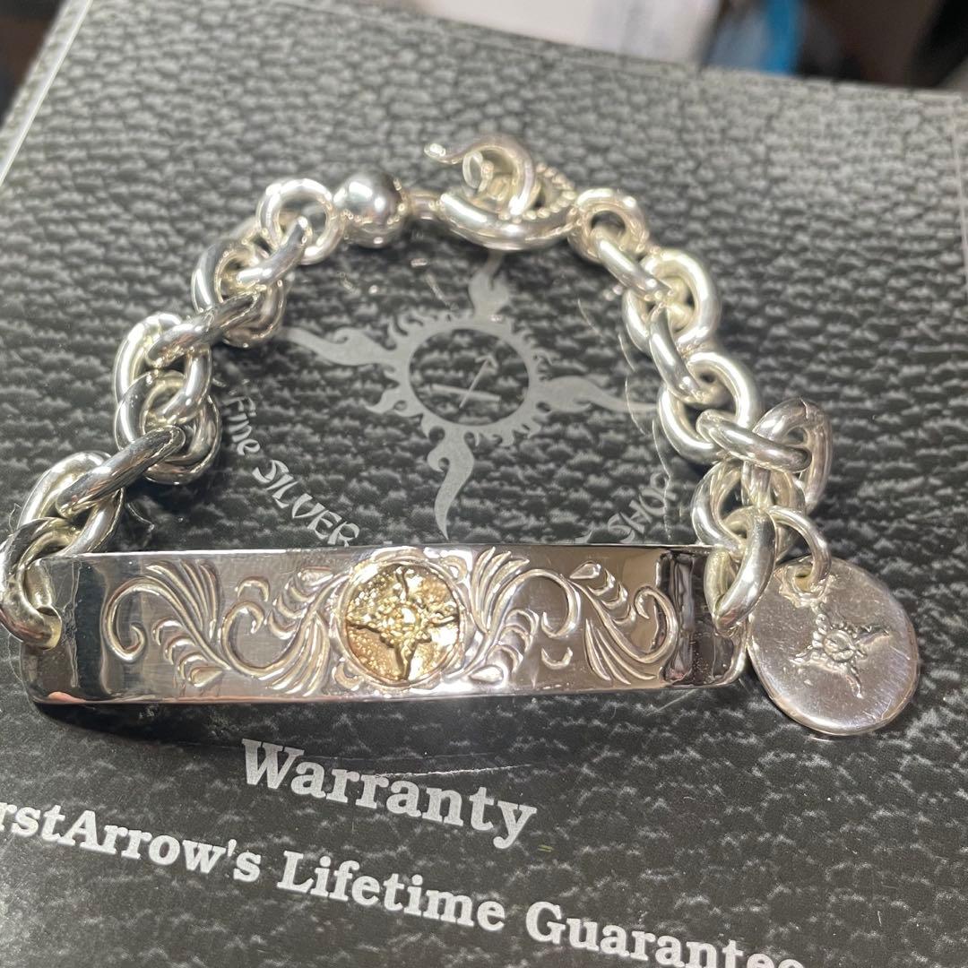 貴重　豪華　ファーストアローズ　チェーン　プレート　k18 ブレスレット 極太