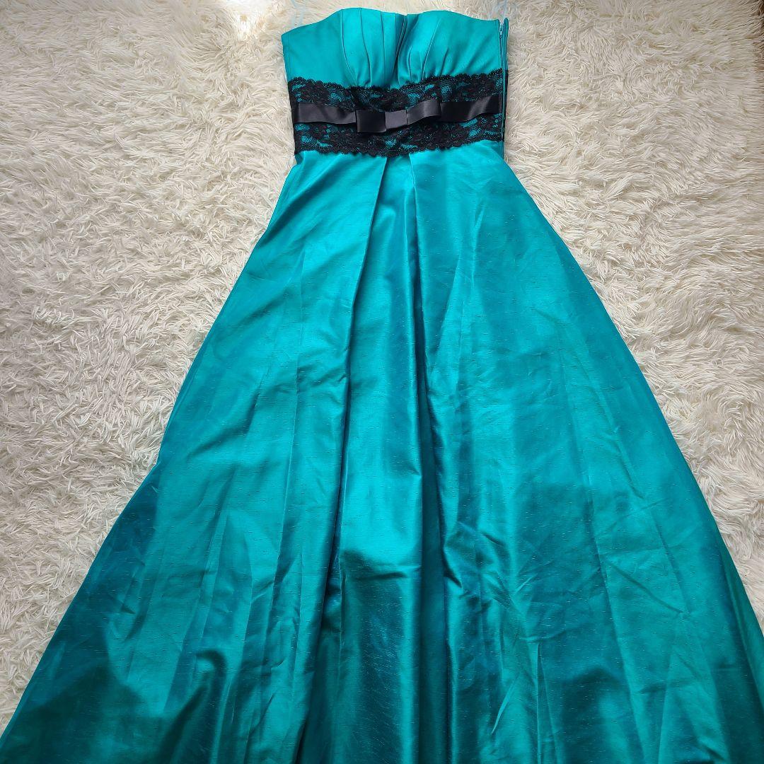 ✨️美品・希少✨️AIMER ドレス ロング チュール レース エメラルド M