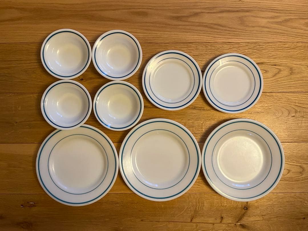 オールドパイレックス ブルーラインディナープレート パイレックス