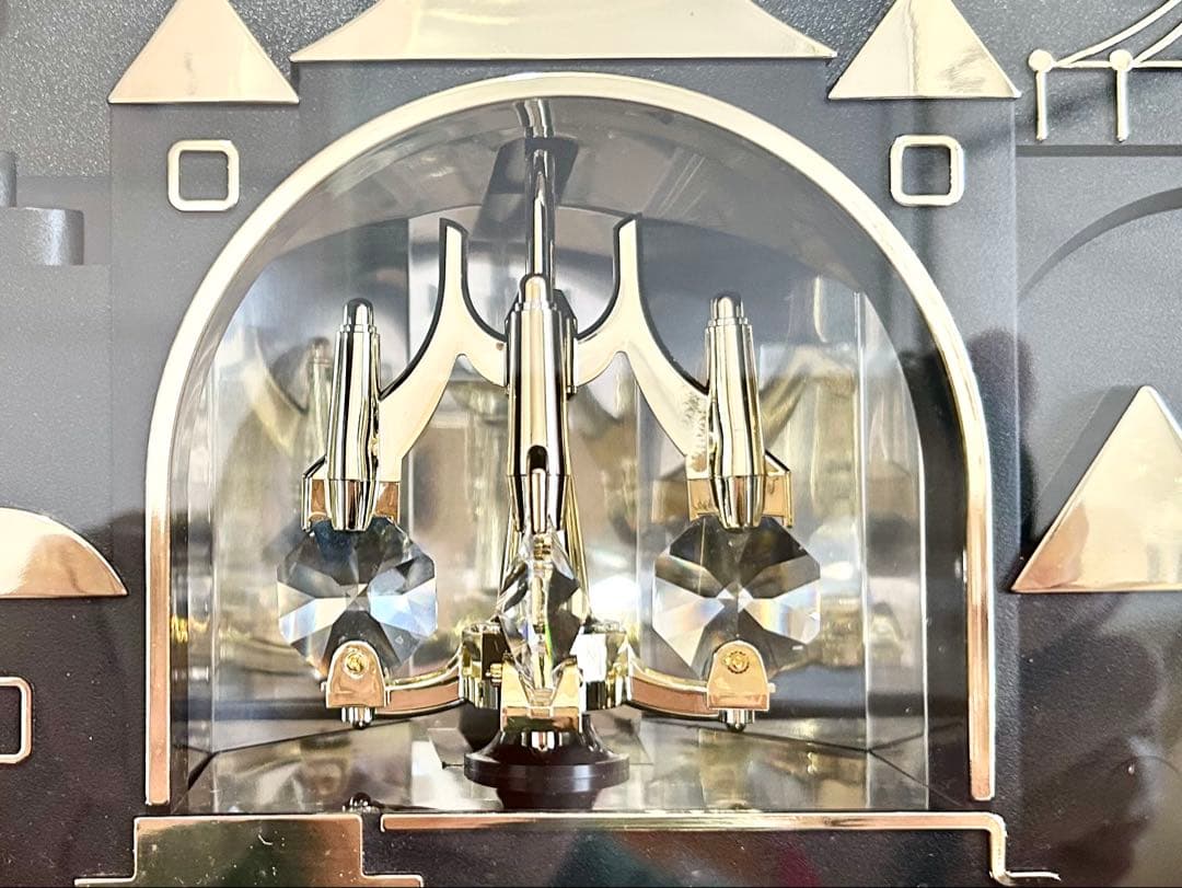 リズム時計　電波からくり時計　 パルタージュ　スワロフスキー　正常稼働品