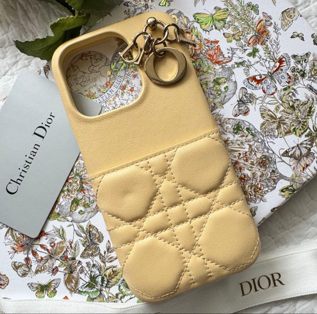 美品 ディオール Lady Dior iPhone 14Pro イエロー - メルカリ
